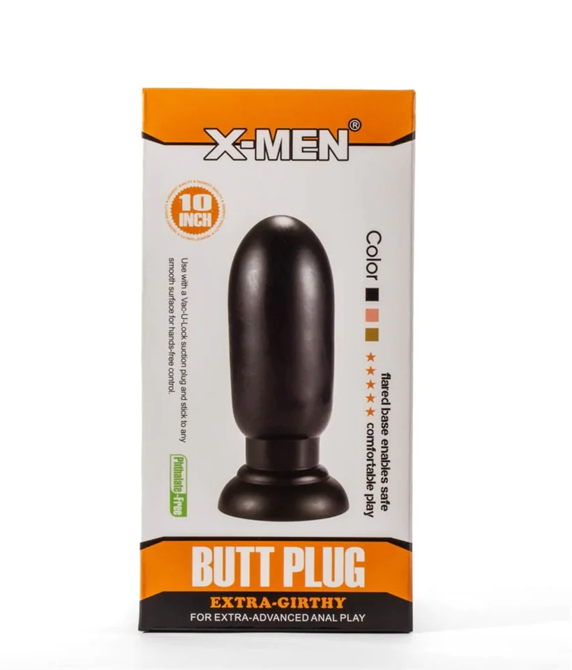 X-Men 7.87" Extra Girthy Butt Plug Black