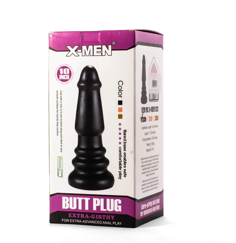X-Men 10" Extra Girthy Butt Plug Black III