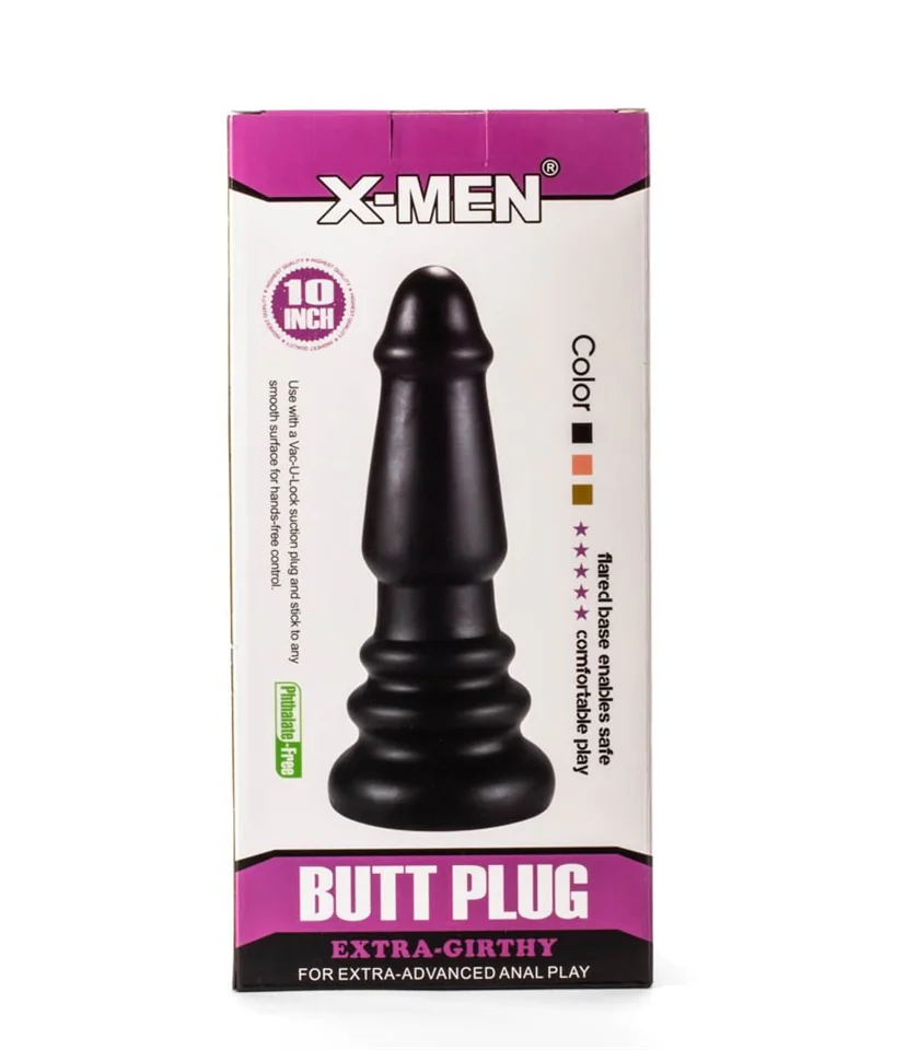 X-Men 10" Extra Girthy Butt Plug Black III