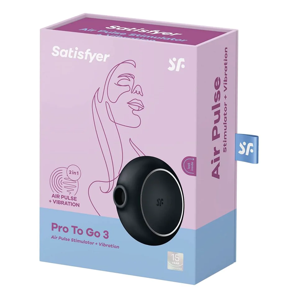 Satisfyer Pro To Go 3 - akkus, csiklóizgató vibrátor (fekete)