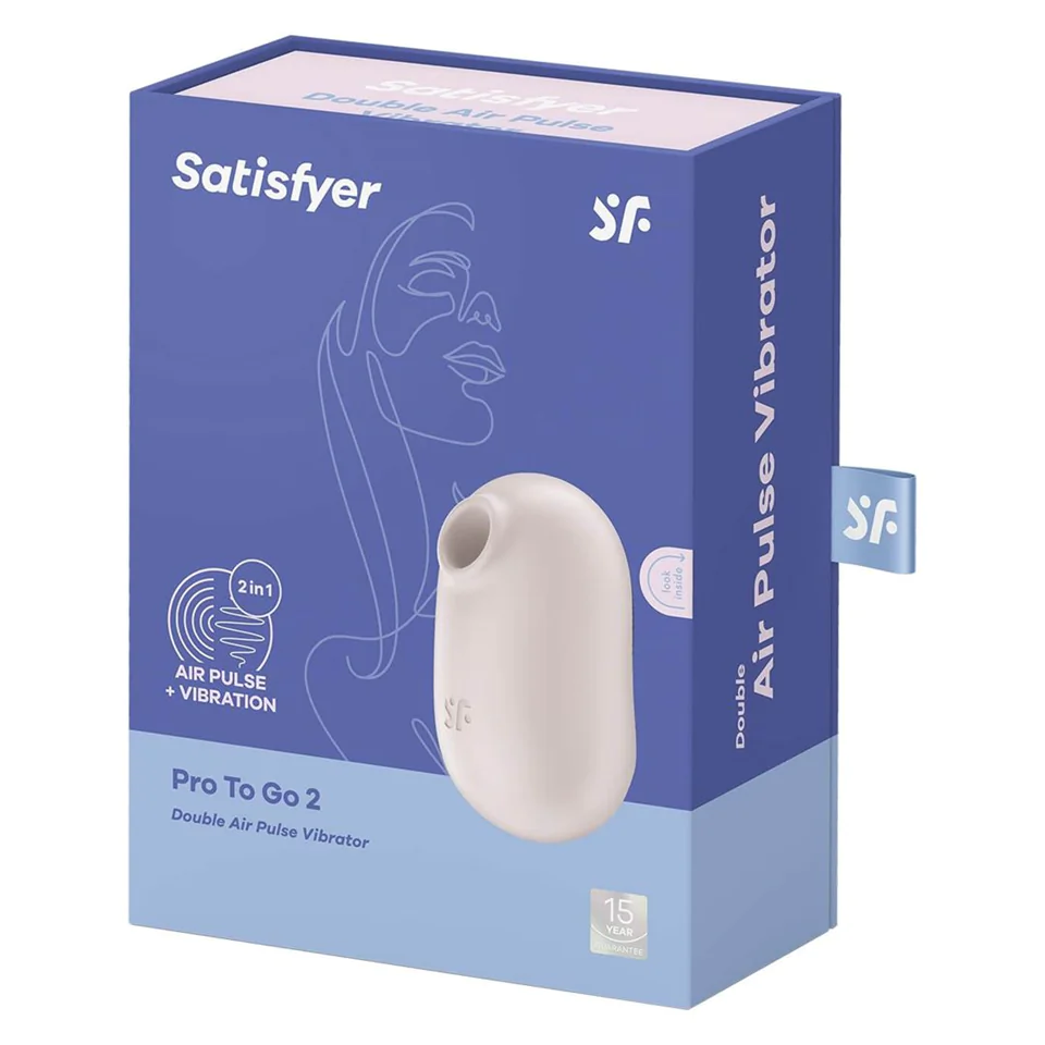 Satisfyer Pro To Go 2 - akkus, léghullámos csiklóizgató vibrátor (bézs)