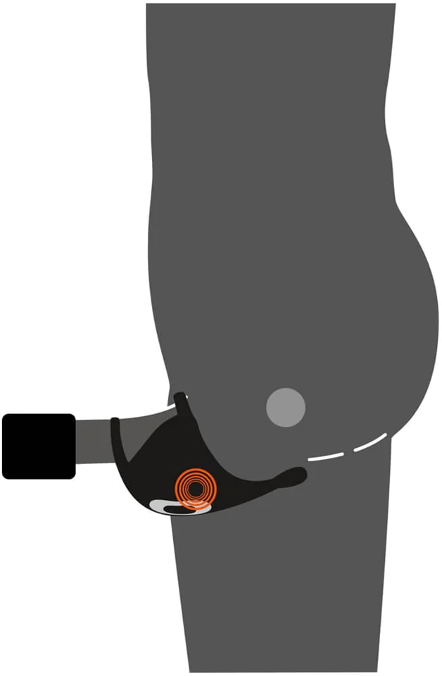 Rebel - akkus, heremasszírozós péniszgyűrű (fekete)