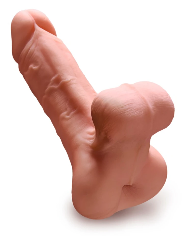 PDX Reach Around - élethű péniszes műpopsi maszturbátor (natúr)