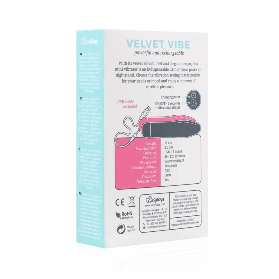 Easytoys Velvet Vibe - akkus G-pont vibrátor (fekete)