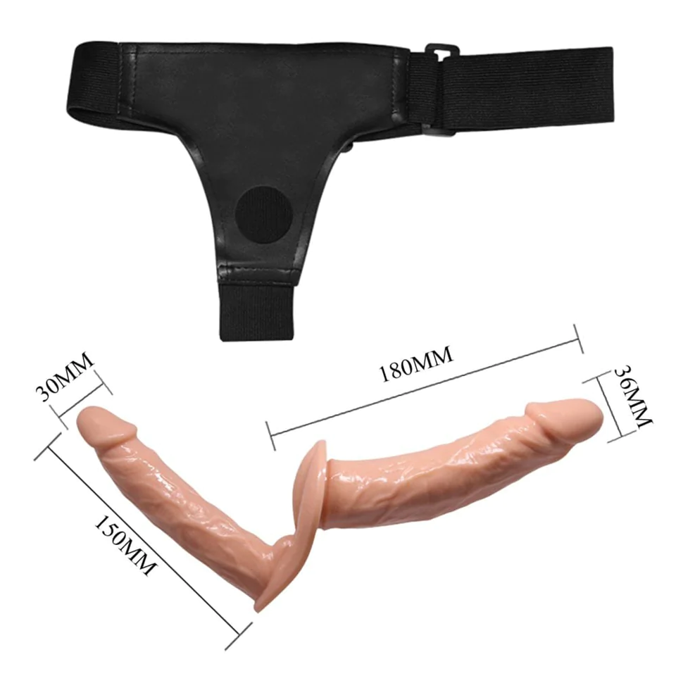 Wearable Harness Strap on Double Ended Realistic Dildo