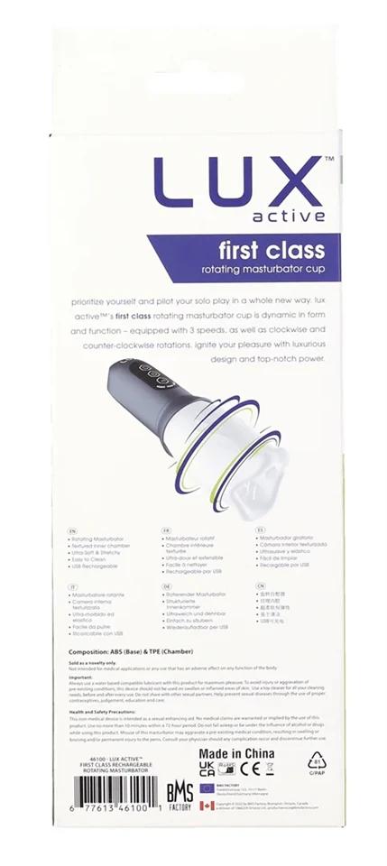 LUX active First Class - forgó fejes maszturbátor (fehér-szürke)