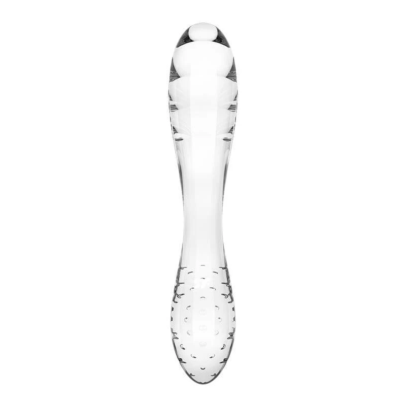 Satisfyer Dazzling Crystal 1 -  2 végű üveg dildó (áttetsző)