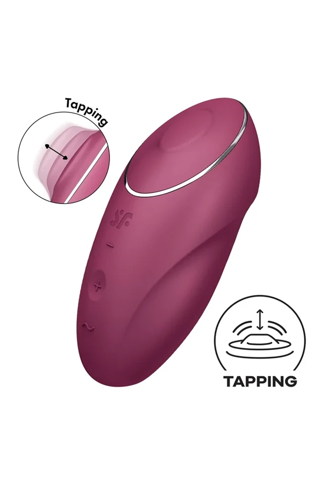 Satisfyer Tap & Climax 1 - 2in1 vibrátor és csiklóizgató (piros)