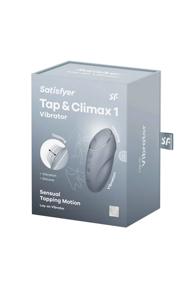 Satisfyer Tap & Climax 1 - 2in1 vibrátor és csiklóizgató (kék)