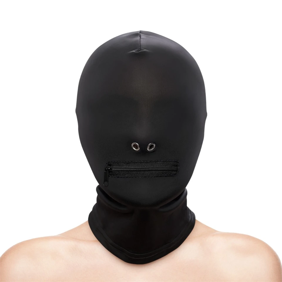 Fetish & Fashion - Zippered Mouth Hood - Black - Alternate Package