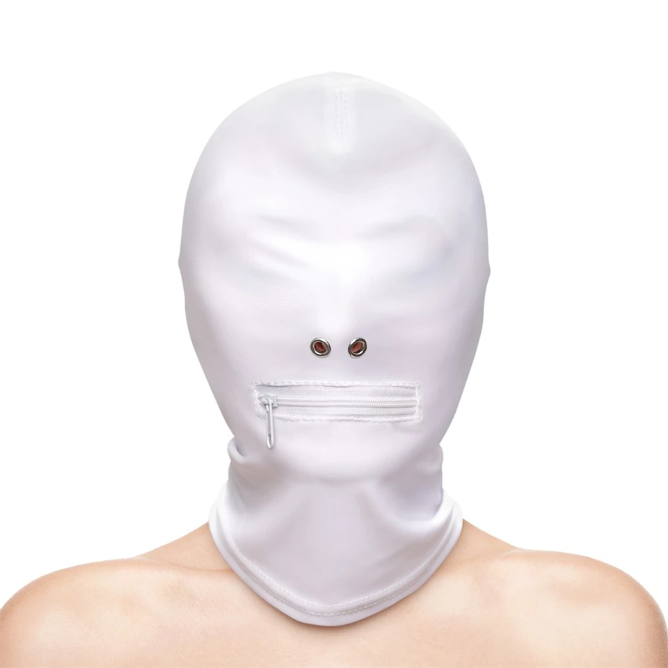 Fetish & Fashion - Zippered Mouth Hood - White - Alternate Package