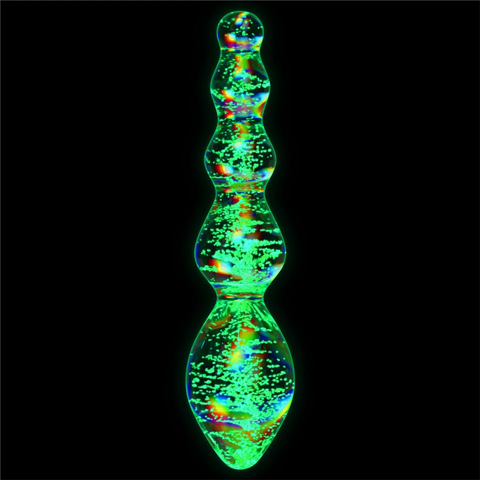 Glow-in-the-dark Twilight Gleam Glass Dildo-Tantalizing Orbs