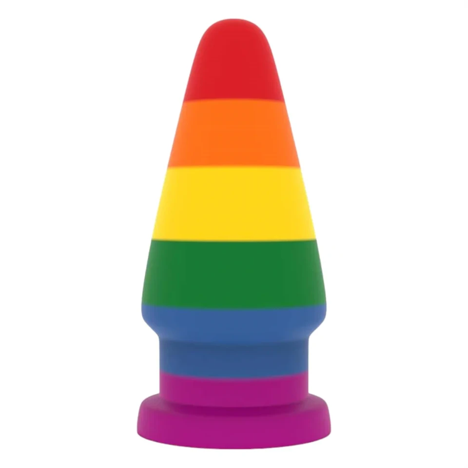 Lovetoy Prider - anál tágító dildó - 15cm (szivárvány)