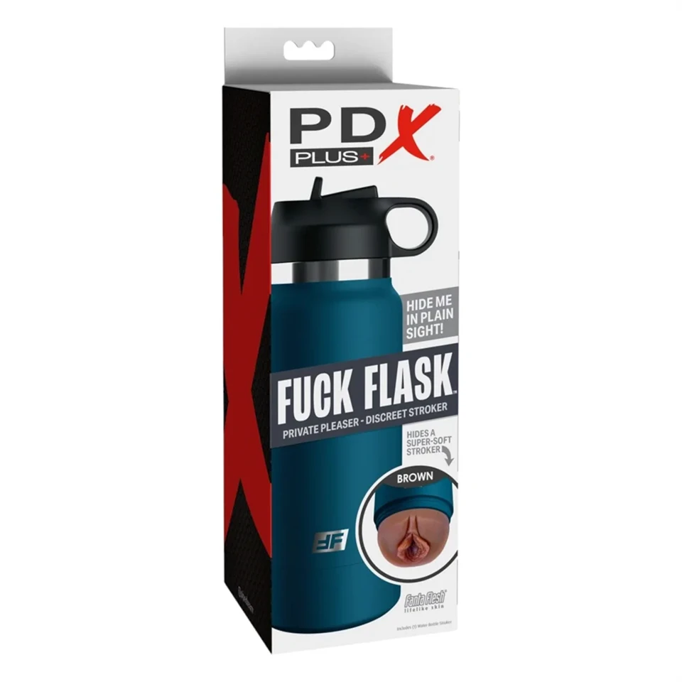 Fuck Flask Private Pleaser - műpunci kulacsban (kék-barna)