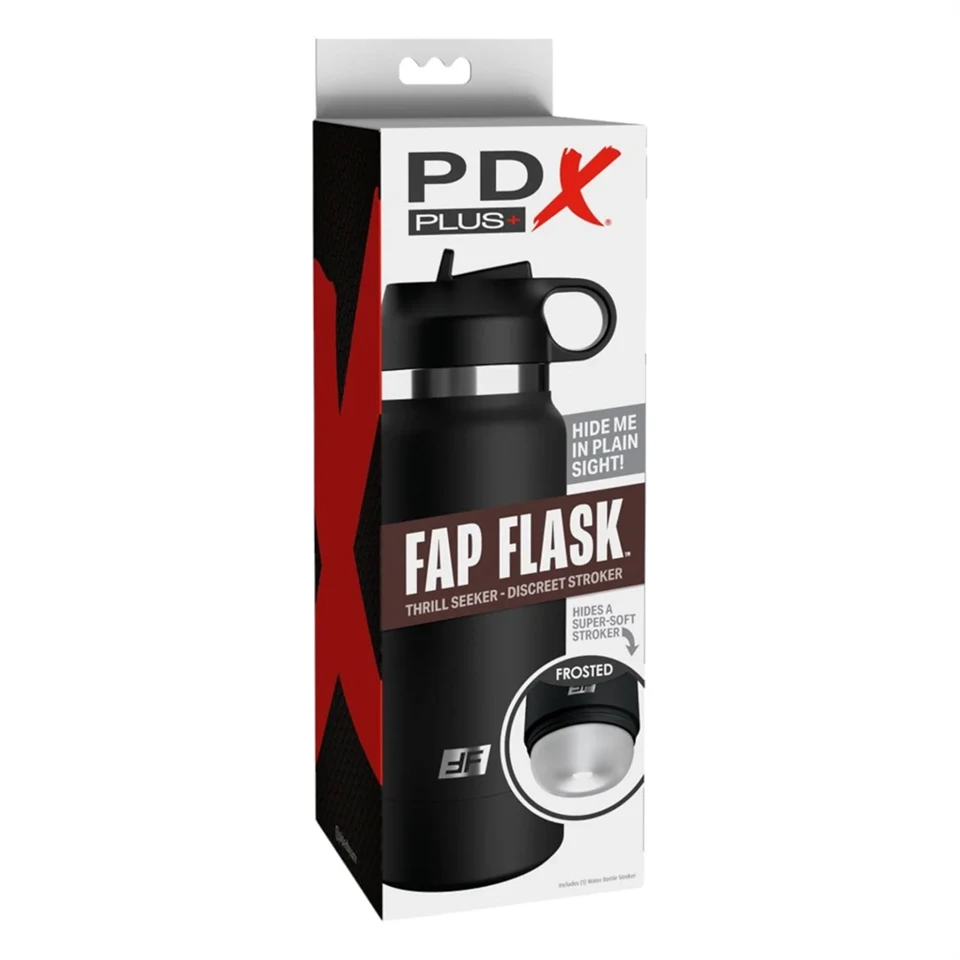 Fap Flask Thrill Seeker - maszturbátor kulacsban (fekete)