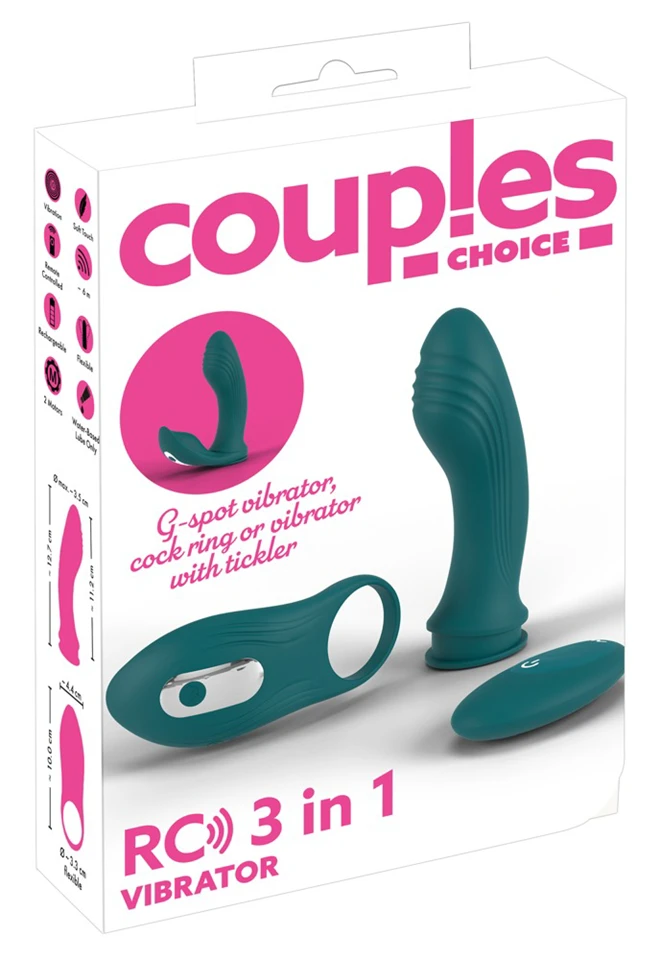 Couples Choice - 3in1 variálható vibrátor (türkiz)