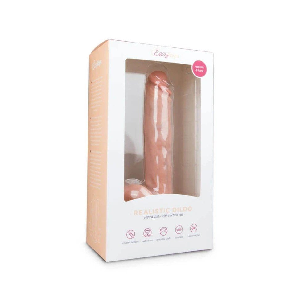 Easytoys - tapadótalpas, herés nagy dildó (26,5cm) - natúr