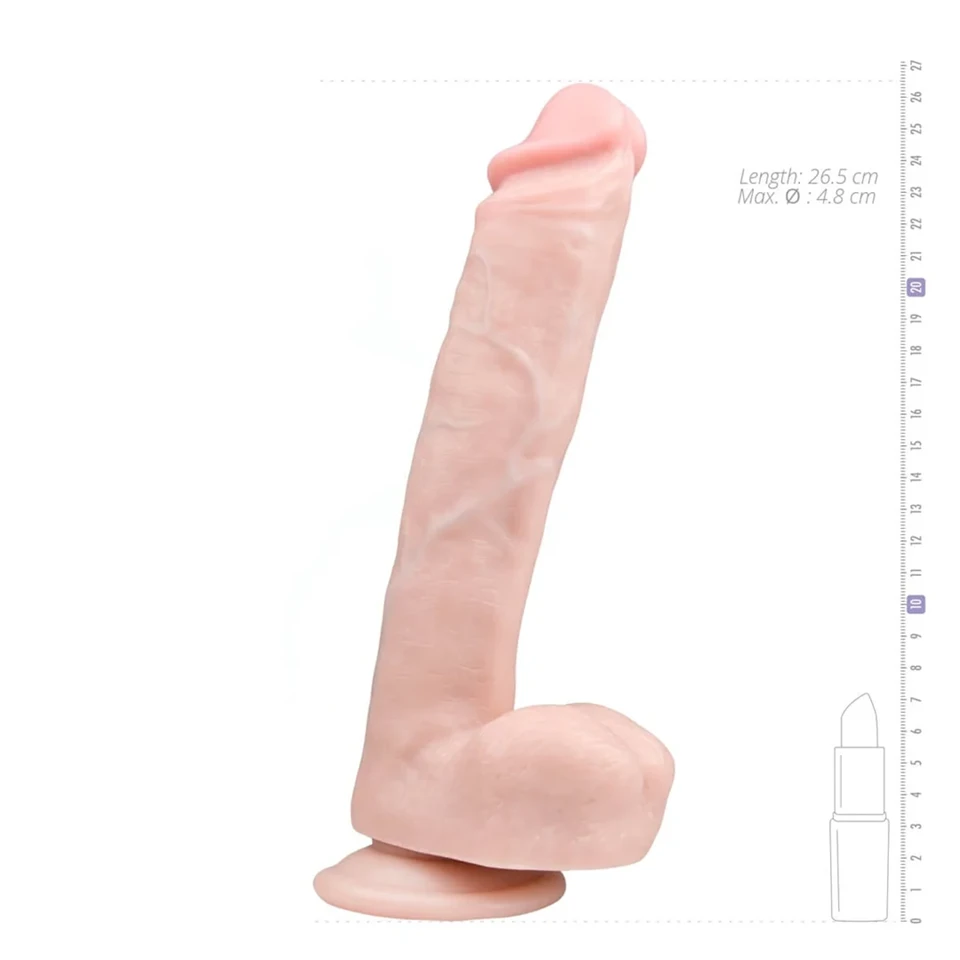 Easytoys - tapadótalpas, herés nagy dildó (26,5cm) - natúr