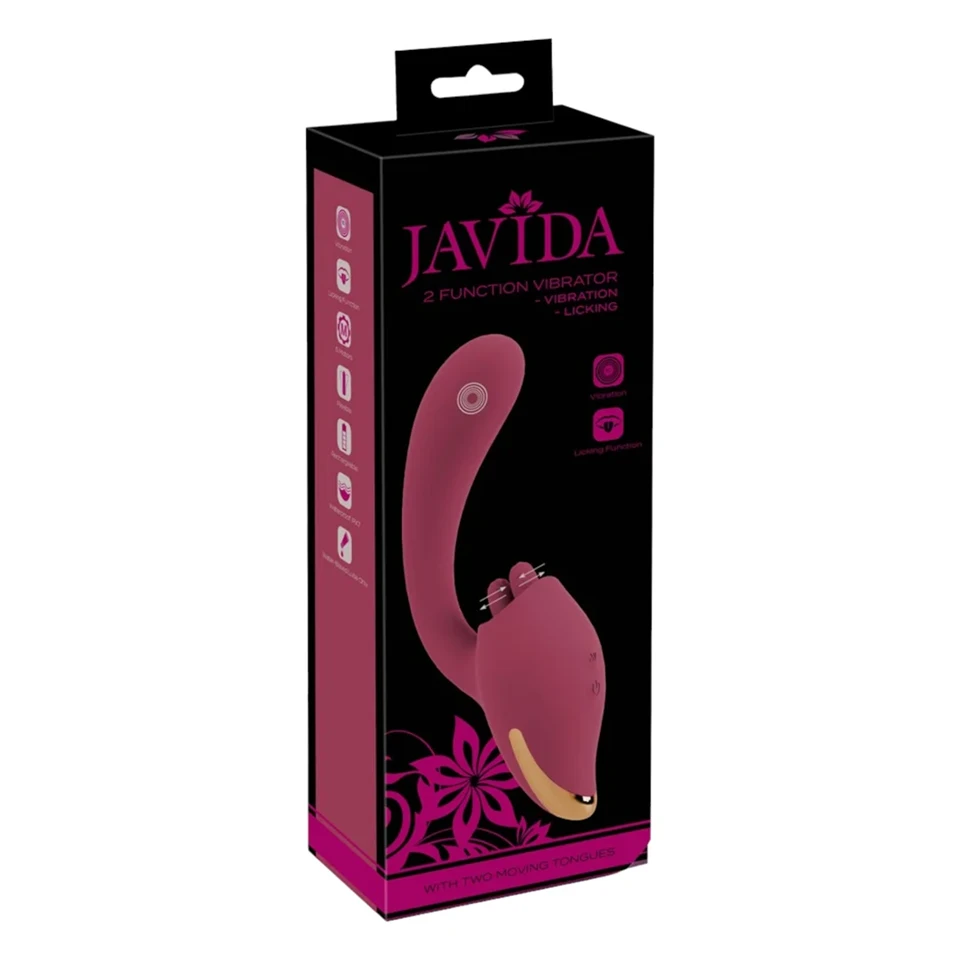 Javida - nyelves 2in1 vibrátor (piros)