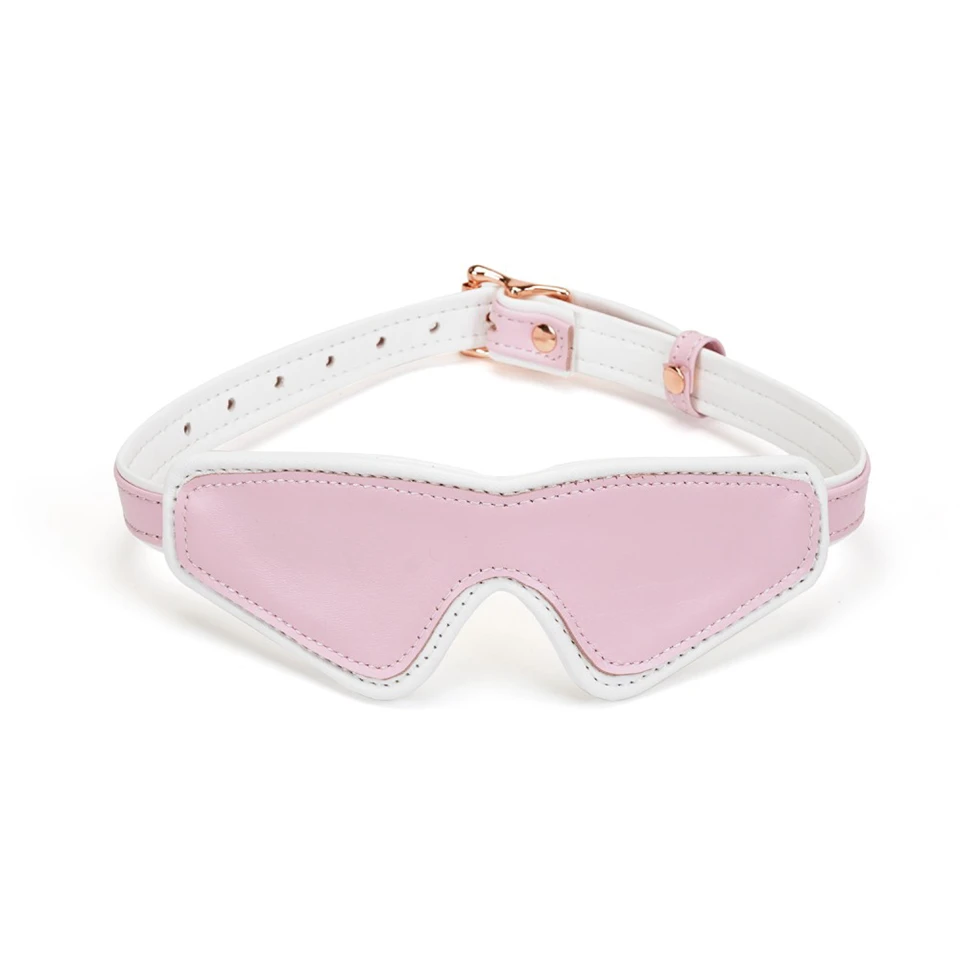 White & Pink Fairy Goat Leather Blindfold