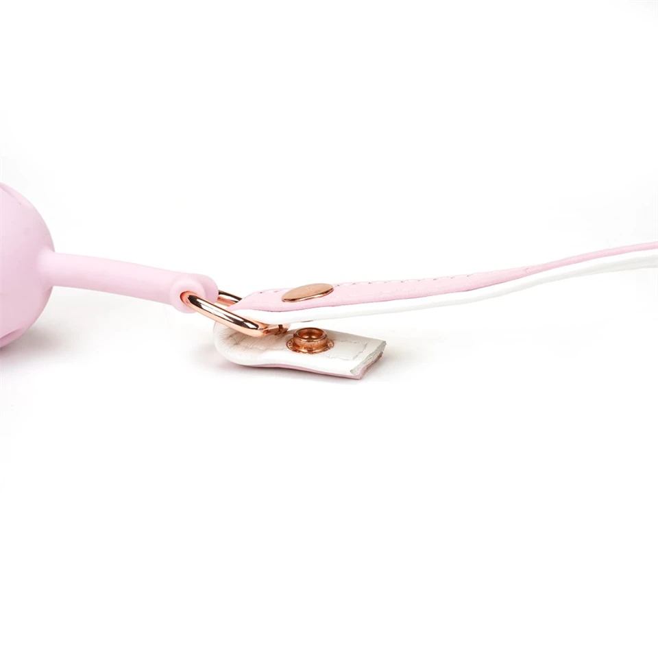 White & Pink Fairy Goat Leather Ball Gag