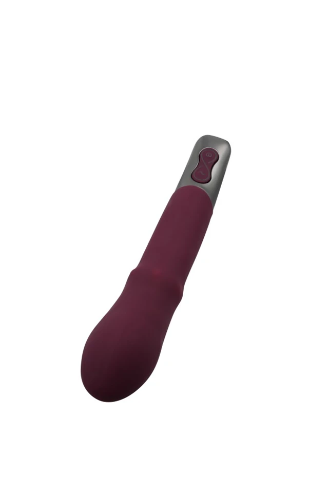 TITANZ 7" SILICONE RECHARGEABLE VIBRATOR IN RUBINE RED