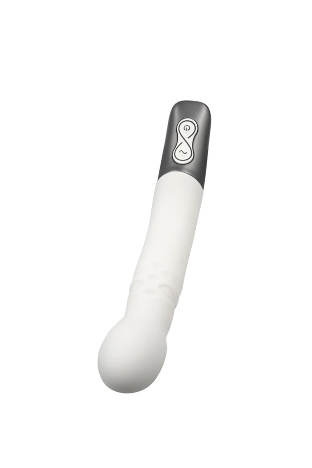 TITANZ 8" SILICONE RECHARGEABLE VIBRATOR IN IVORY WHITE