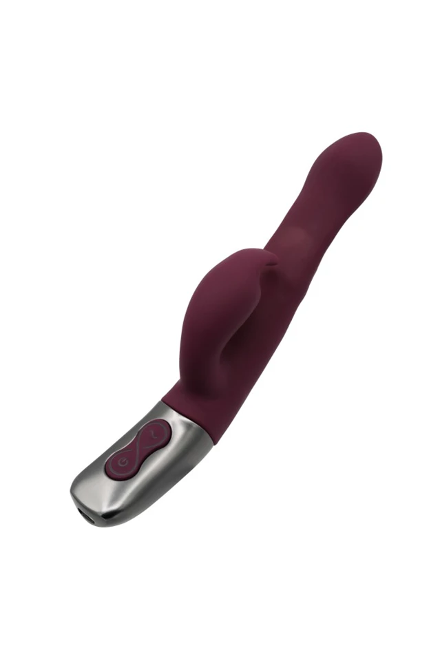 TITANZ 8.5" SILICONE RECHARGEABLE VIBRATOR IN RUBINE RED