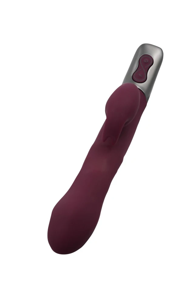 TITANZ 8.5" SILICONE RECHARGEABLE VIBRATOR IN RUBINE RED