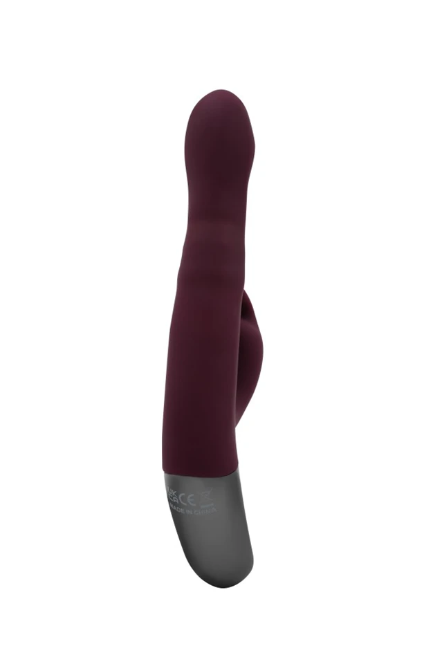 TITANZ 8.5" SILICONE RECHARGEABLE VIBRATOR IN RUBINE RED