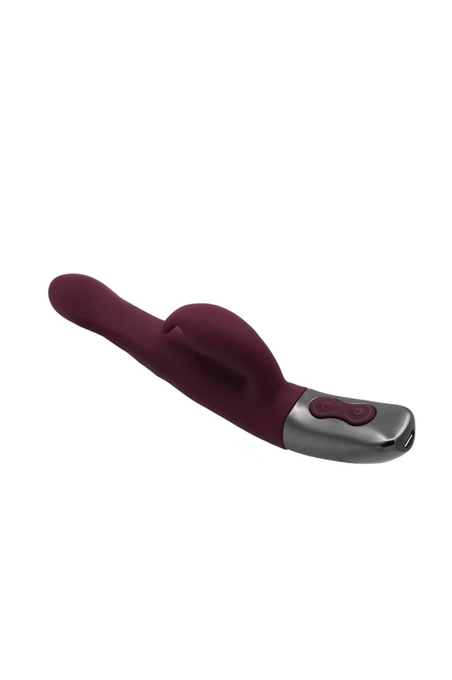 TITANZ 8.5" SILICONE RECHARGEABLE VIBRATOR IN RUBINE RED