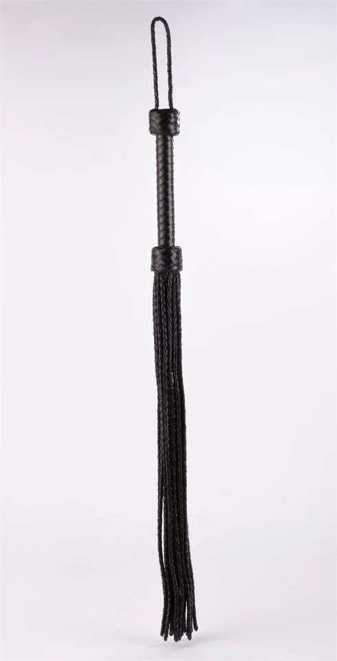 Kid Handle Kid Leather Braided Tails Black