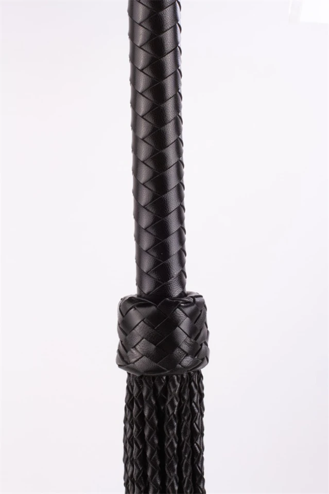 Kid Handle Kid Leather Braided Tails Black