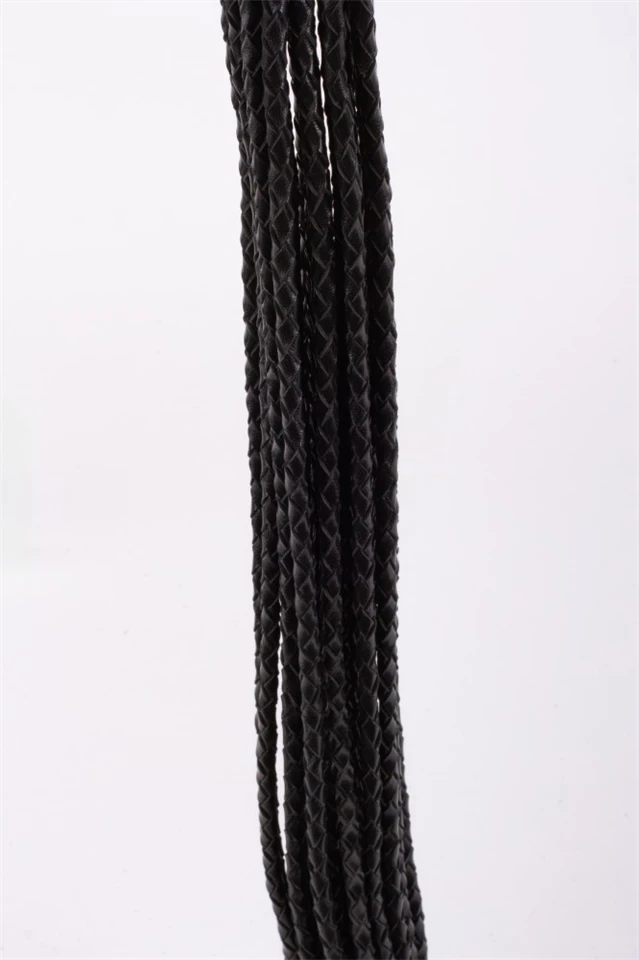 Kid Handle Kid Leather Braided Tails Black