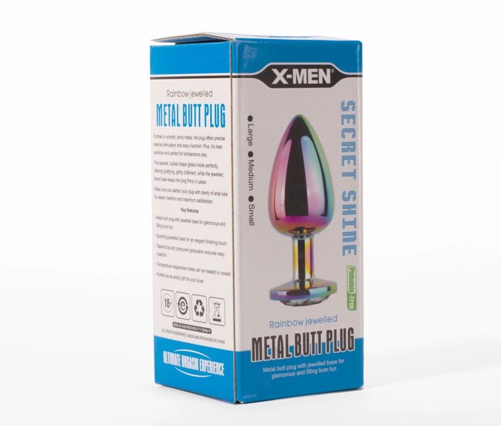 X-MEN Secret Shine Metal Butt Plug Rainbow M