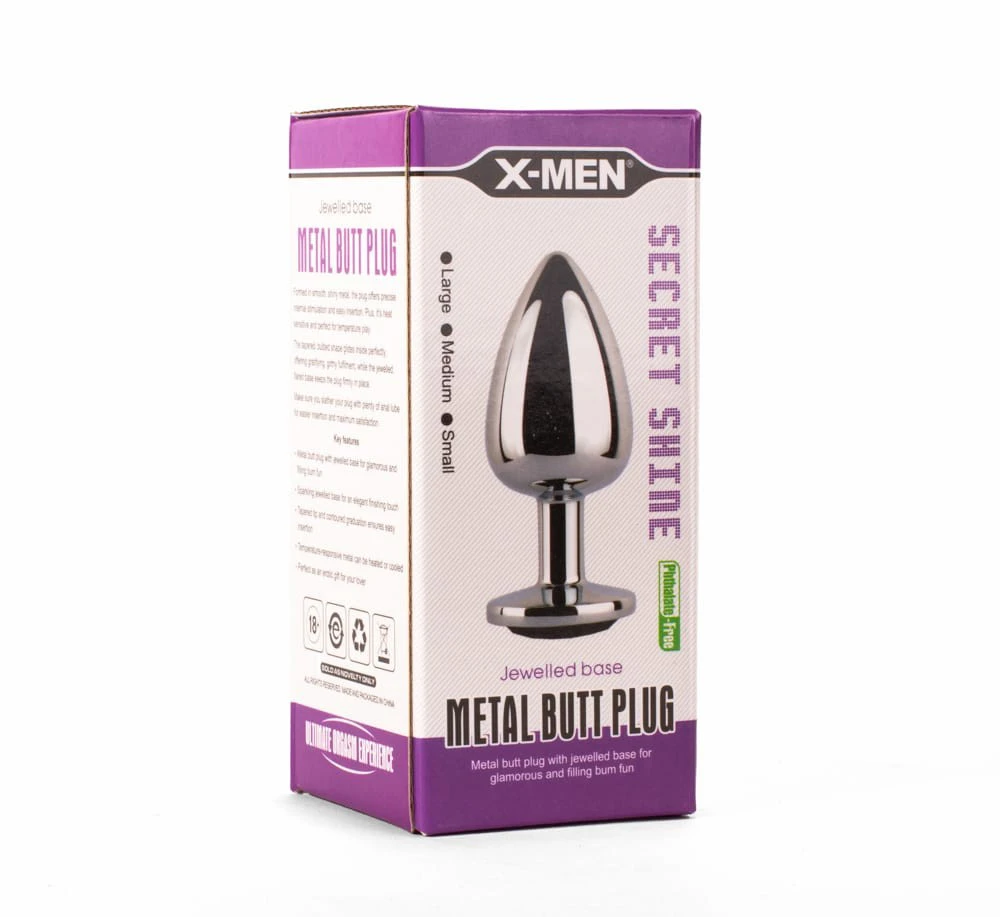 X-MEN Secret Shade Metal Butt Plug Black S