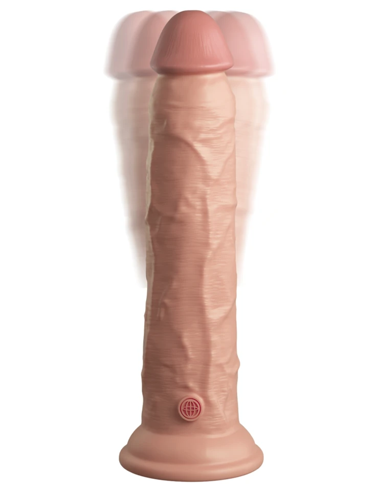 9" Dual Density Vibrating Silicone Cock with Remote  Light