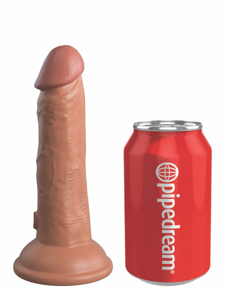 6" Dual Density Silicone Cock  Tan