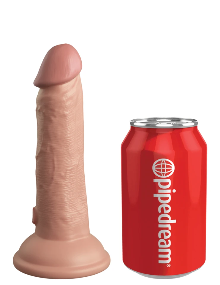 6" Dual Density Vibrating Silicone Cock  Light