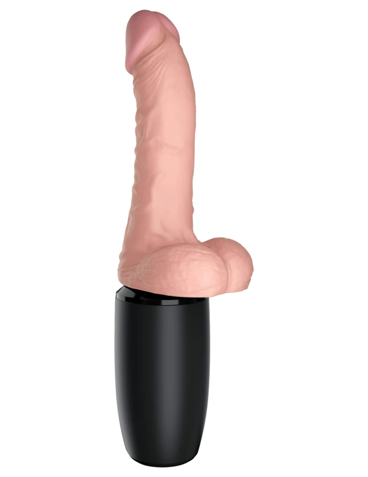 6.5" Thrusting Cock with Balls - Triple Threat Light