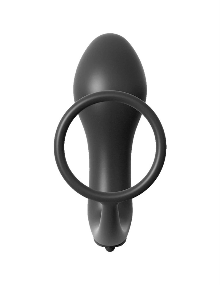 Ass-Gasm Cockring Vibrating Plug Black