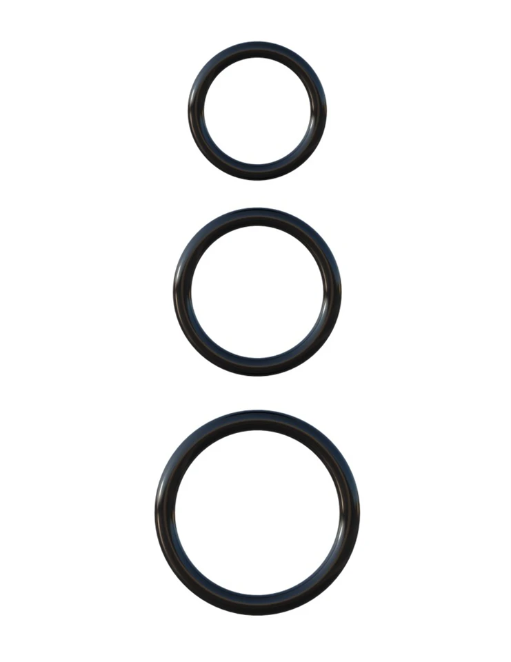 Silicone 3-Ring Stamina Set Black