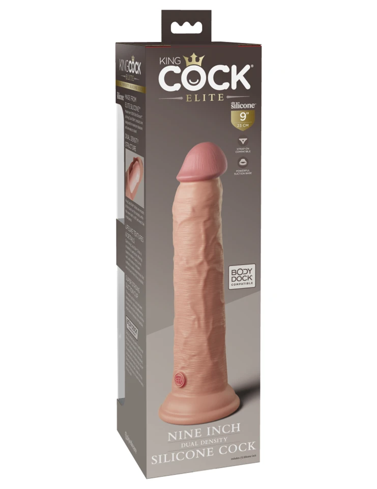 9" Dual Density Silicone Cock  Light