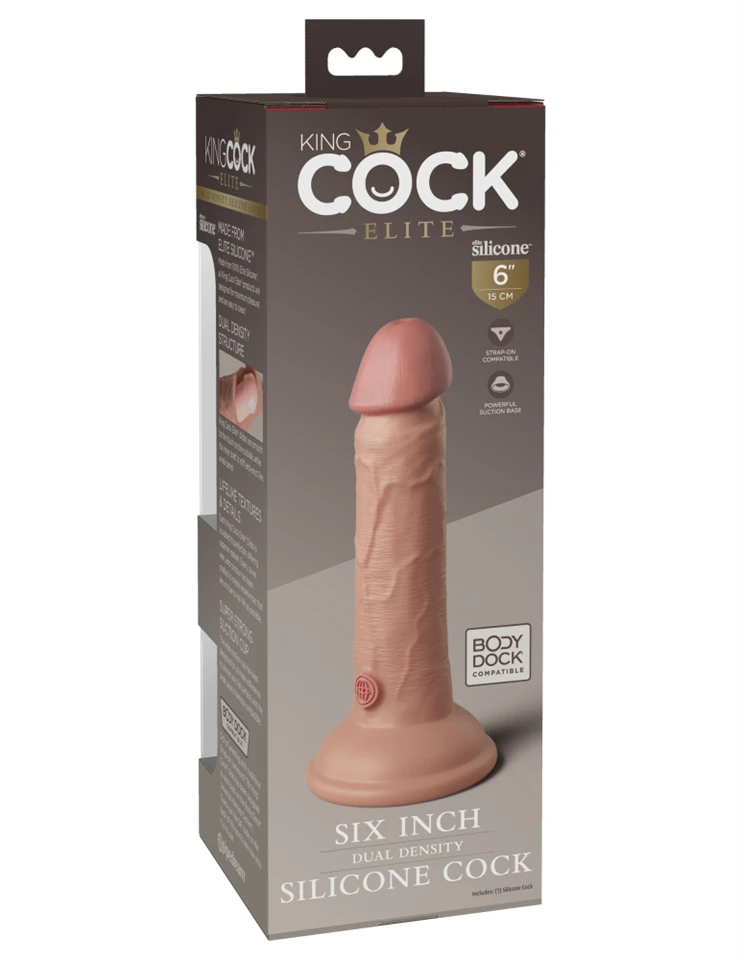 6" Dual Density Silicone Cock  Light