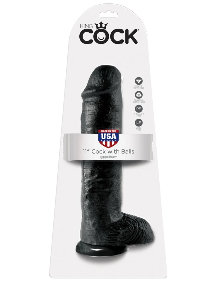 11" Cock with Balls Black