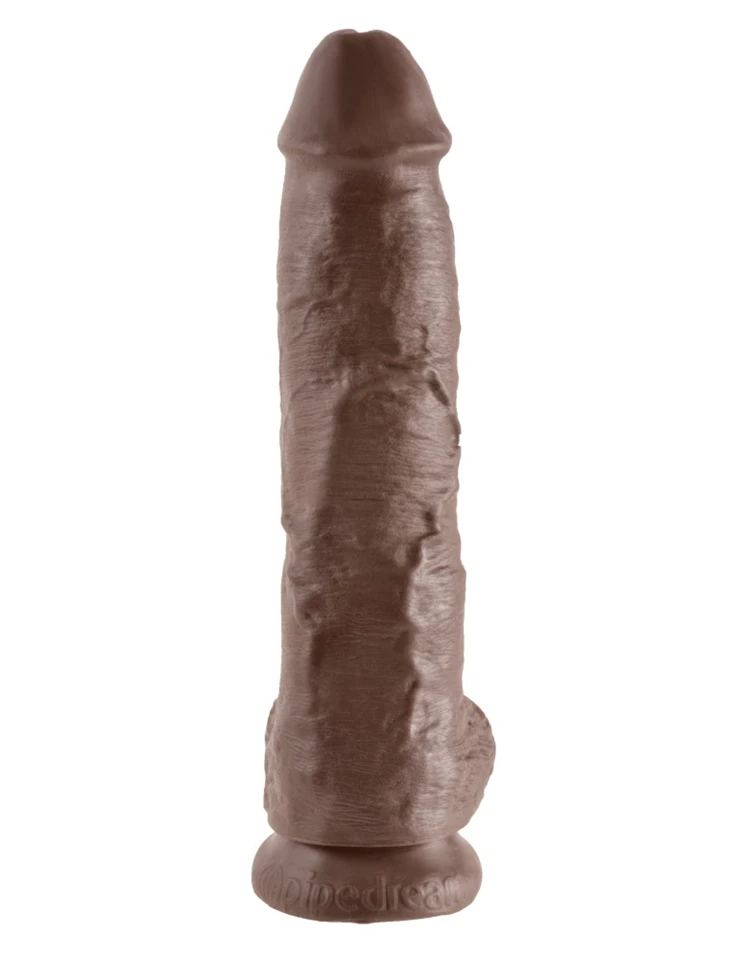 10" Cock with Balls  Brown