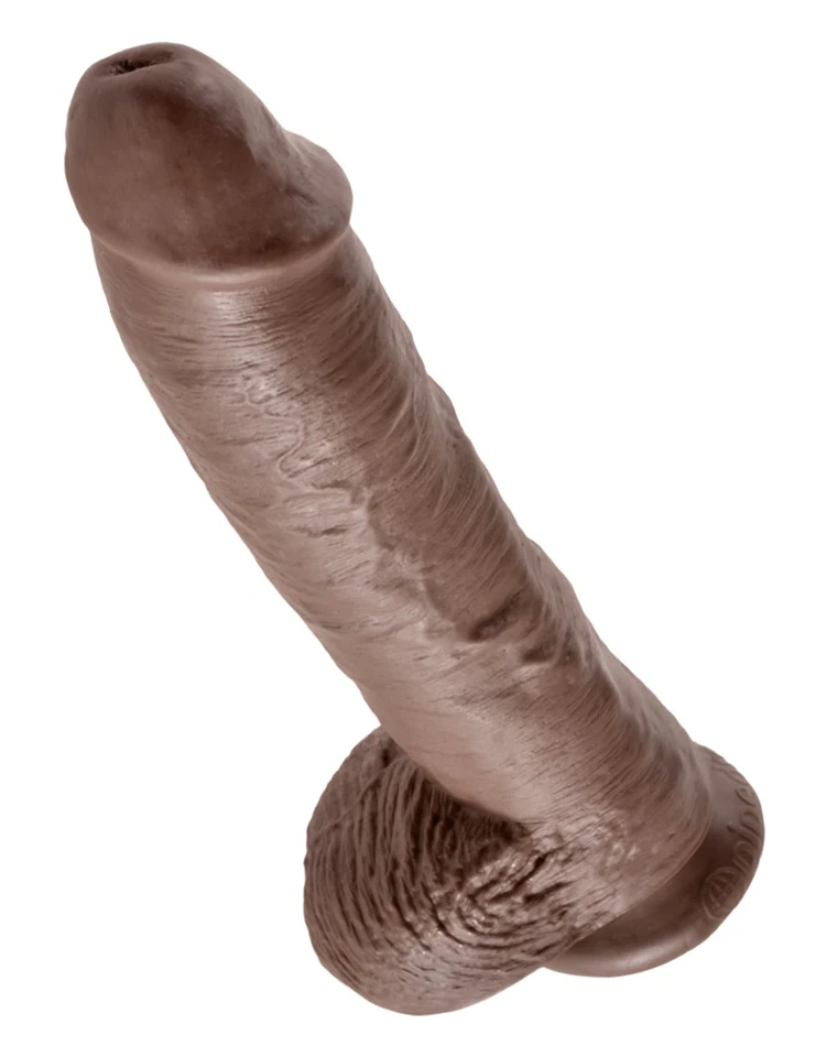 10" Cock with Balls  Brown