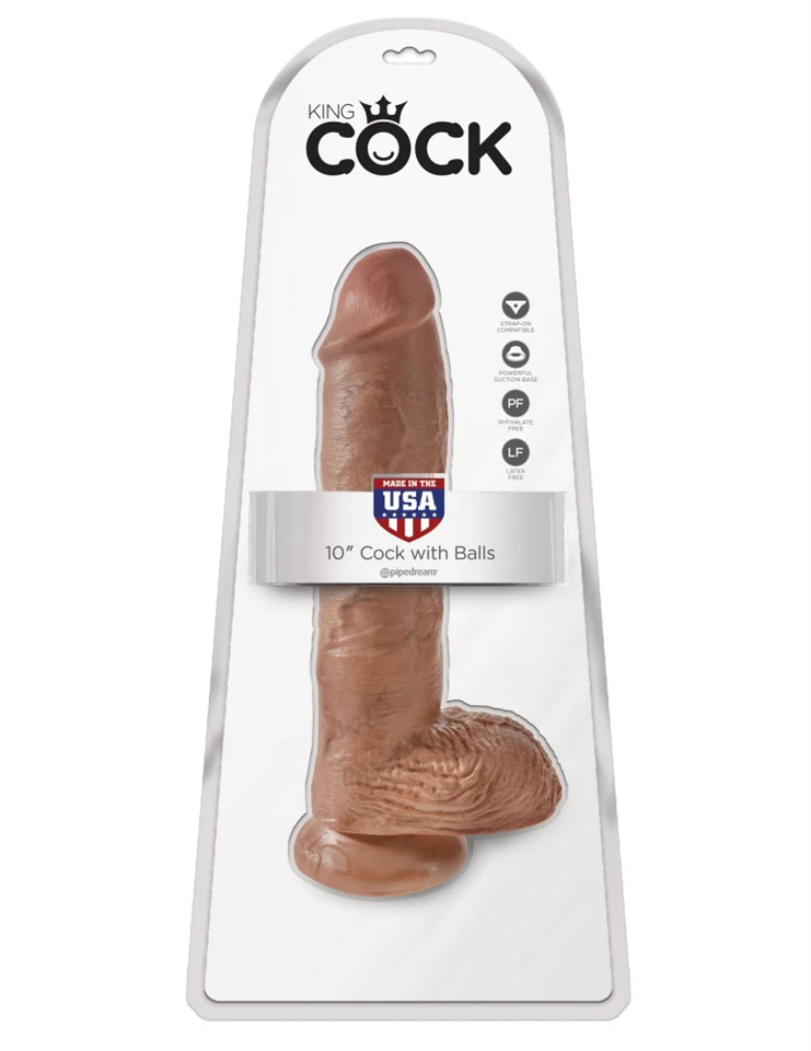 10" Cock with Balls  Tan