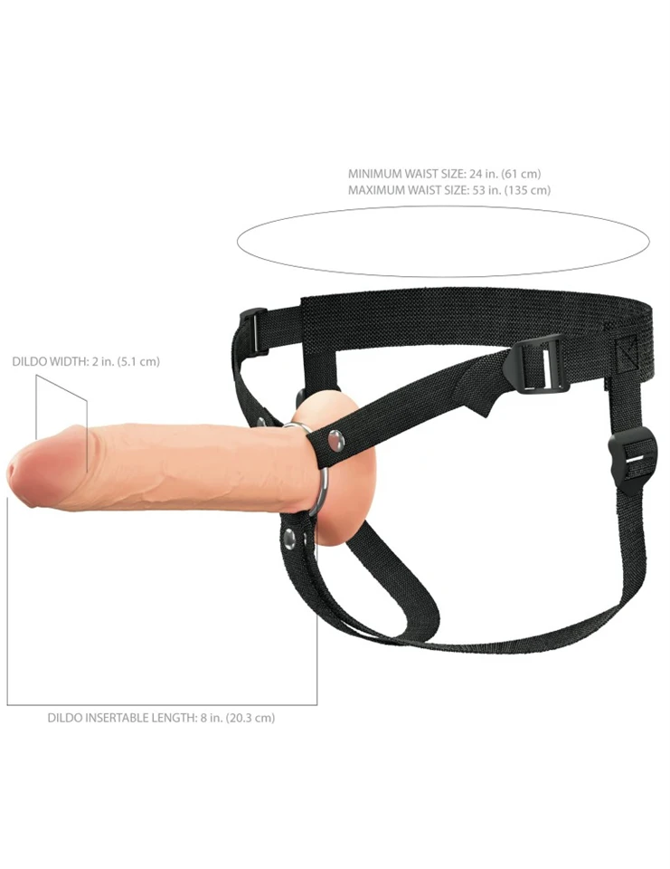 8" Silicone Hollow Strap-on - Dual Density