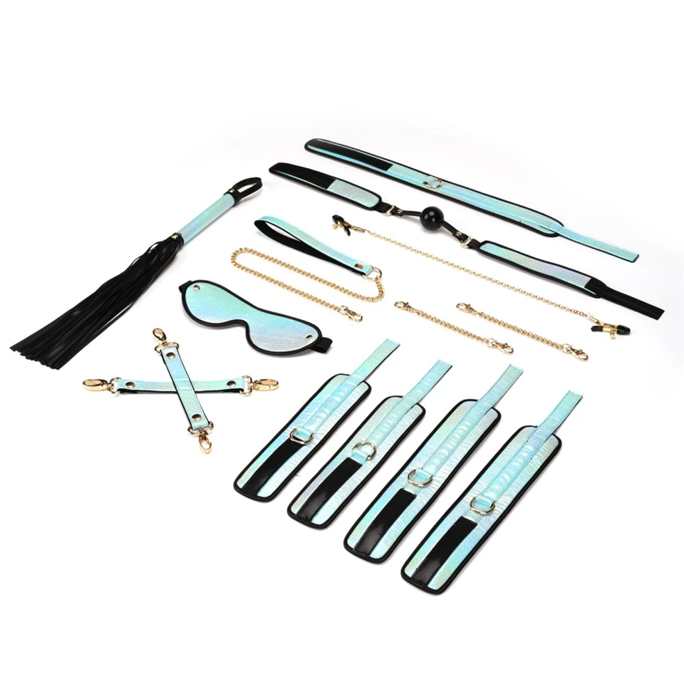 Vivid Sorairo: Glossy Blue Soft Bondage Kit (8 pieces